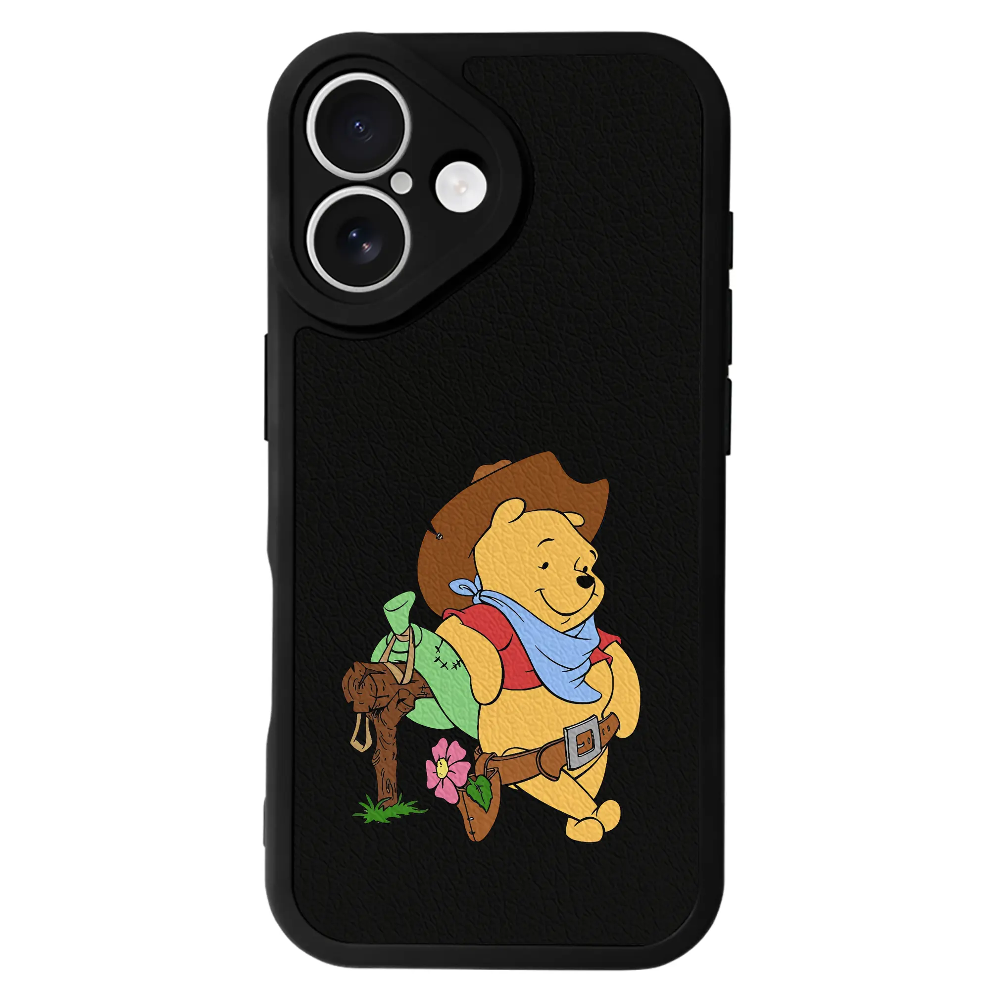 プーさん グッズ くまのプーさん - IPhone 16シリーズ対応 ・ シリコンスマホケース ・ レザー調 ・ 高精度フィット ・ 耐衝撃 ・ ワイヤレス充電対応 ・ 精密カット